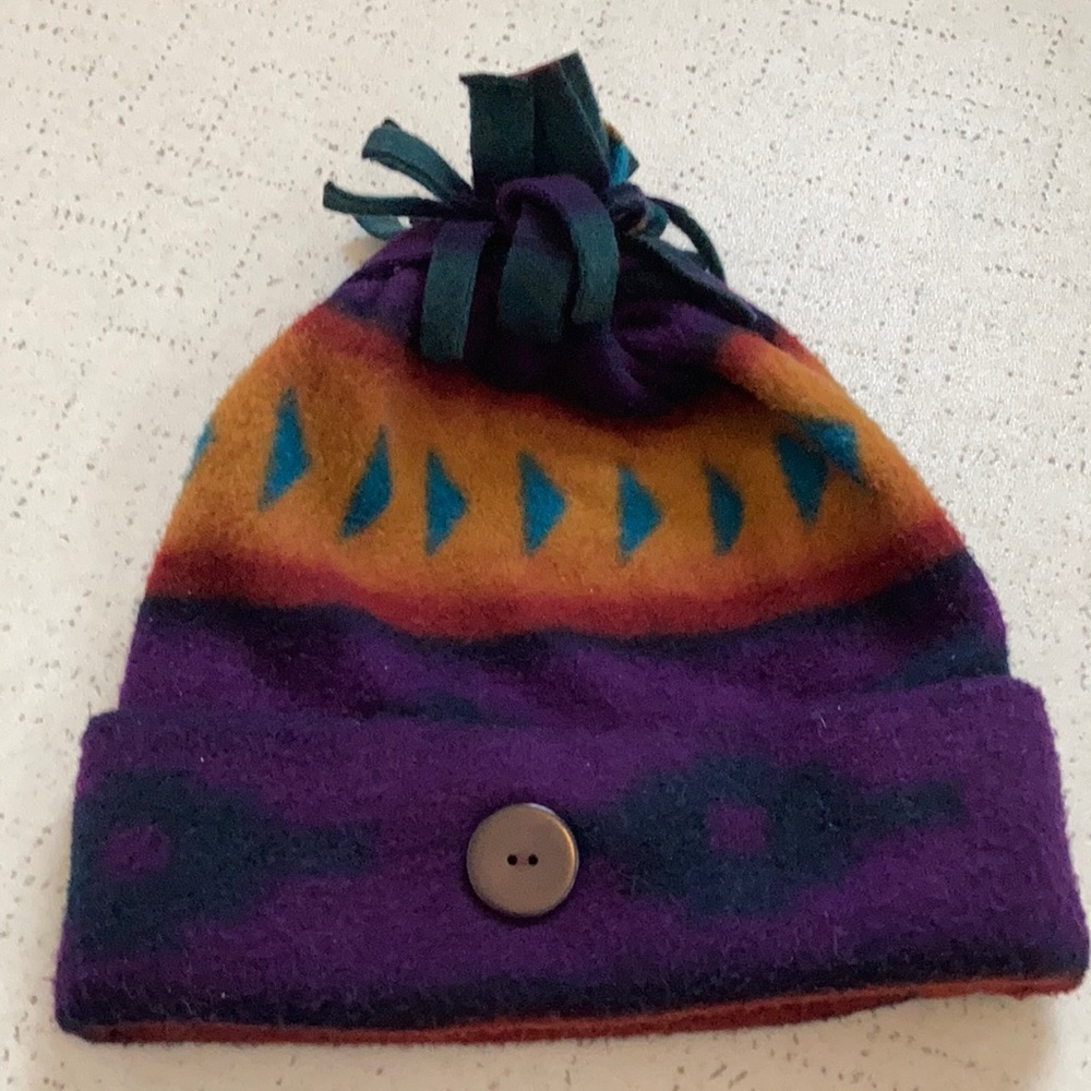 Winter beanie orange purple blue one size